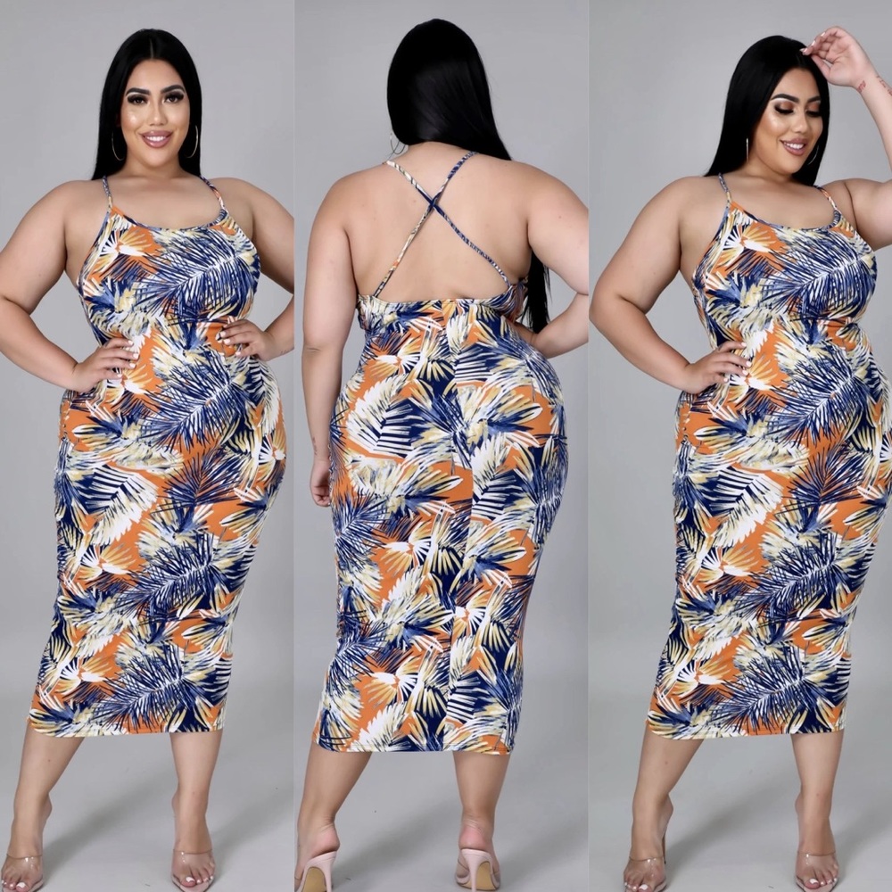 Palm Print Dress
